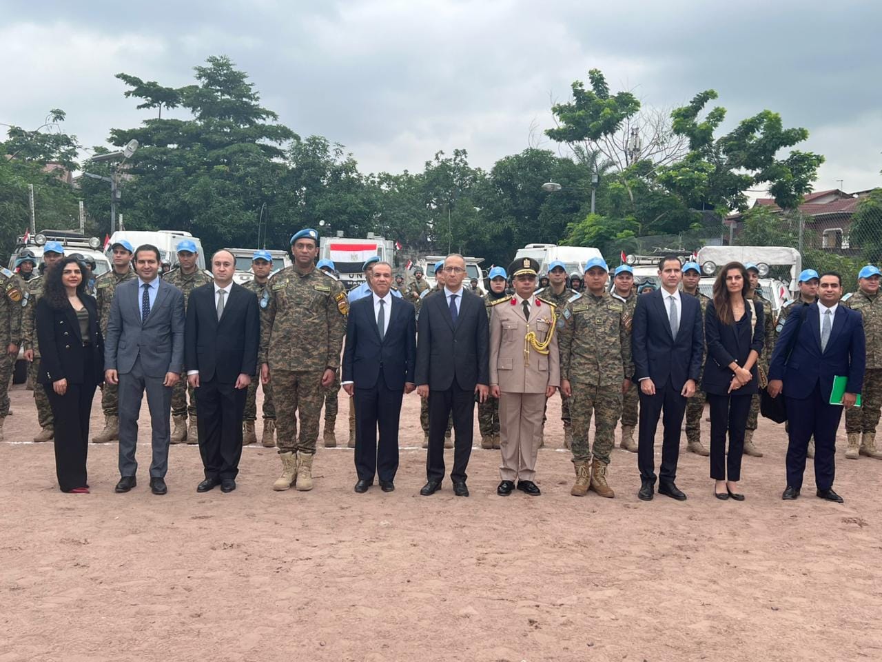 وزير الخارجية يلتقي مع كتيبة الشرطة المصرية المشاركة في مهام حفظ السلام بجمهورية الكونجو الديمقراطية