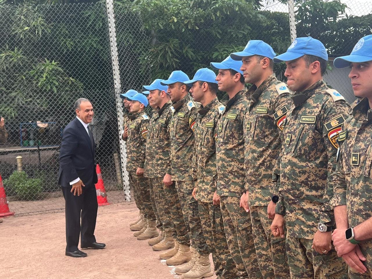 وزير الخارجية يلتقي مع كتيبة الشرطة المصرية المشاركة في مهام حفظ السلام بجمهورية الكونجو الديمقراطية