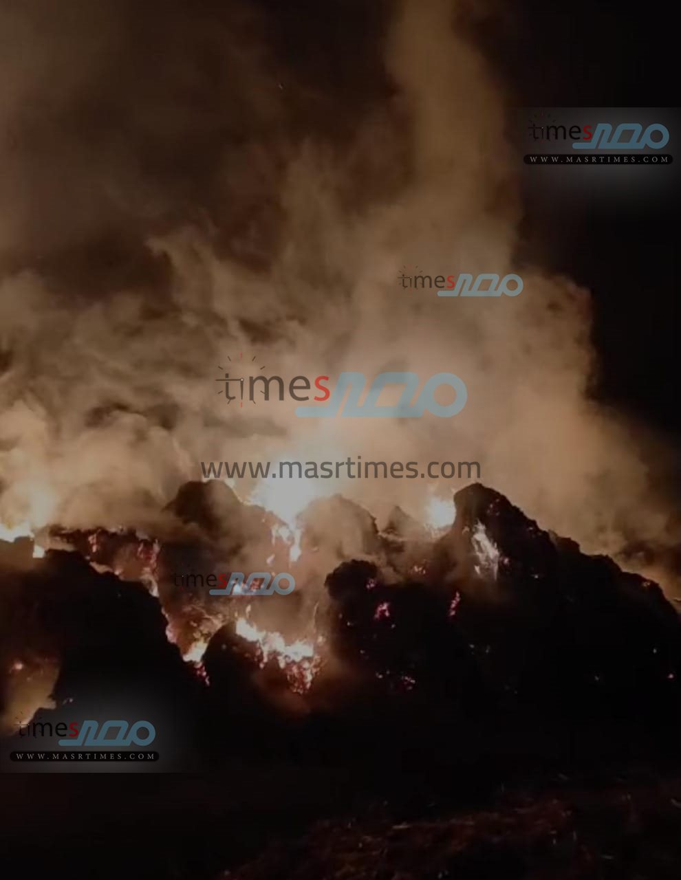 حريق هائل يلتهم عصارة قصب بنجع حمادي