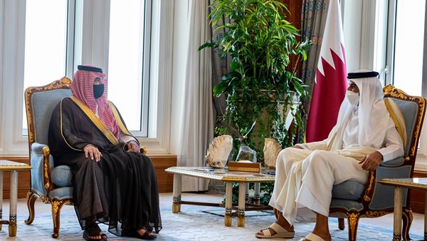 لقاء أمير قطر بالوزير
