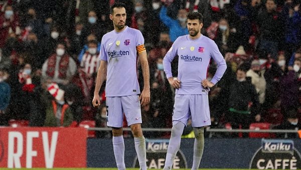 حزن لاعبي برشلونة