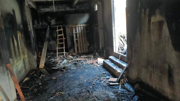 حريق هائل بورشة نجارة