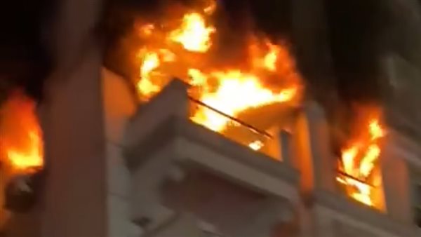 جانب من حريق الشقة