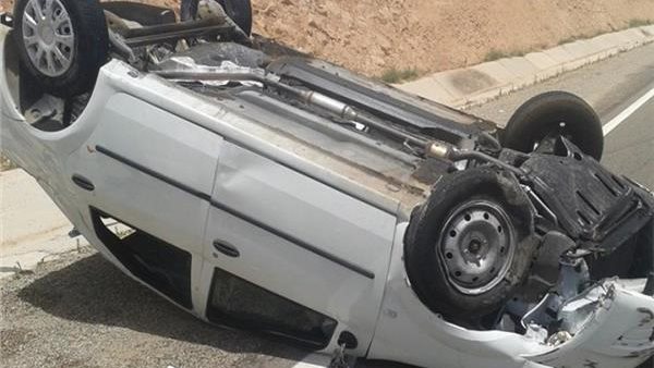 حادث انقلاب سيارة