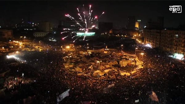 جانب من احتفال المتظاهرين