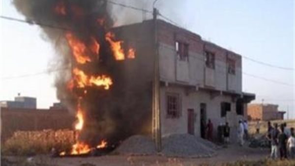 حريق منزل بالوراق