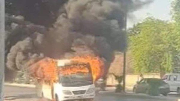 حريق في اوتبيس مدارس