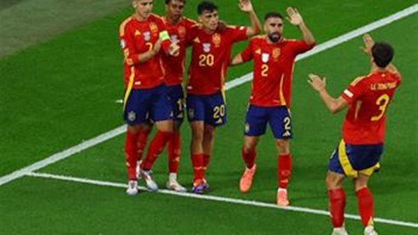 فرحة لاعبي أسبانيا