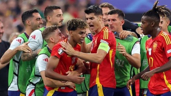 فرحة لاعبي أسبانيا