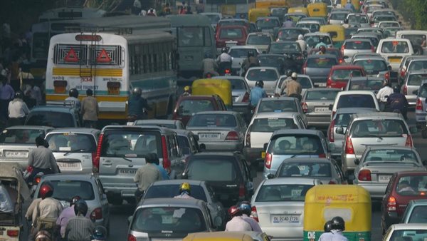 تكدس مروري في معظم