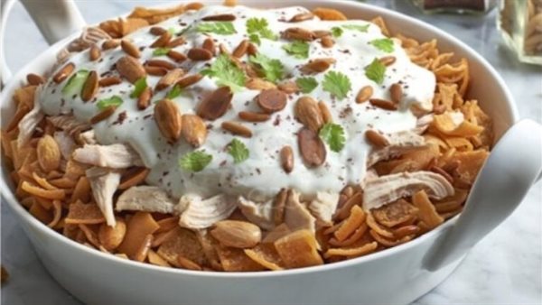 فتة الدجاج اللبنانية