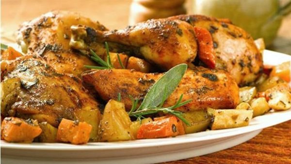 دجاج بالخضار