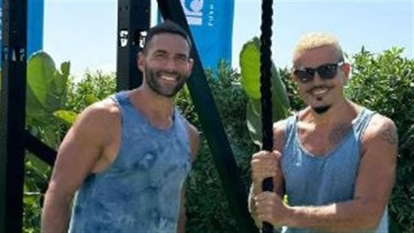 عمرو دياب ومدرب اللياقة