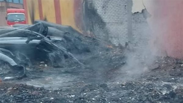 حريق بمواسير صرف