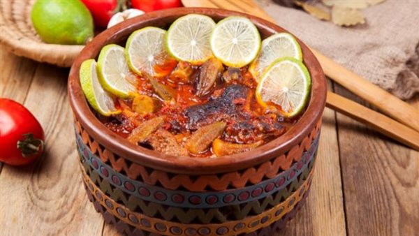 طاجن بامية باللحمة