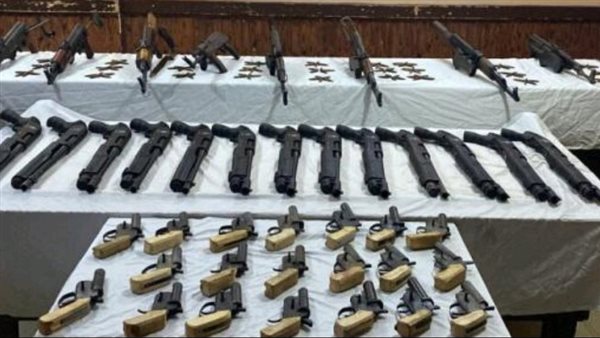 الأسلحة المضبوطة