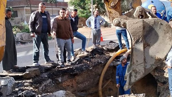 انفجار خط الصرف الصحي