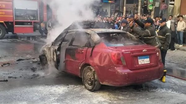 حريق بسيارة ملاكى