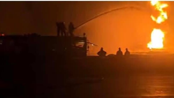 انفجار خط غاز بالخانكة