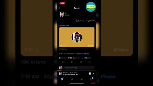 صورة من التسجيل الصوتي