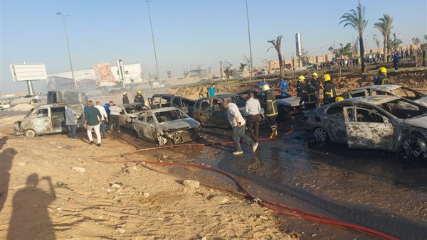 حريق طريق الواحات