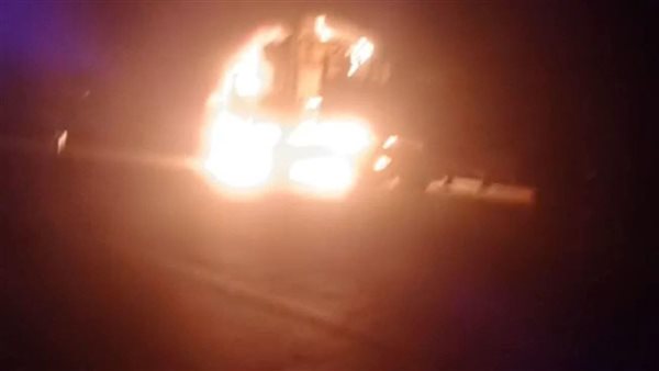 احتراق كابينة سيارة