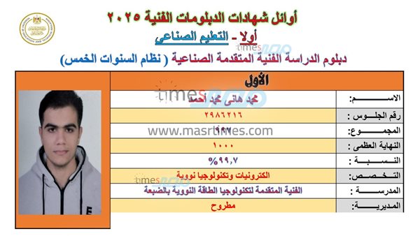 الأول علي الدبلومات