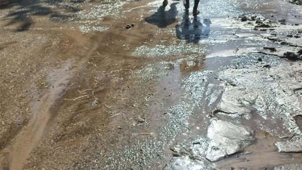 انفجار خط مياه بالمنوفية