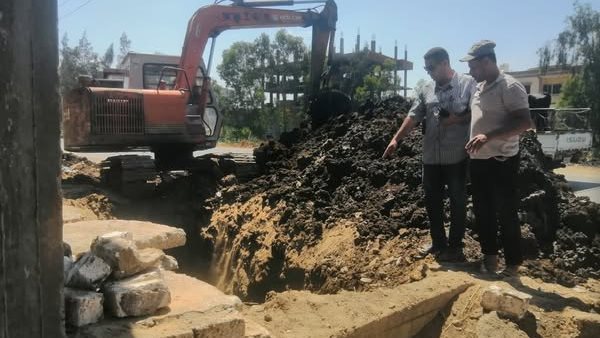 إصلاح كسر بخط مياه