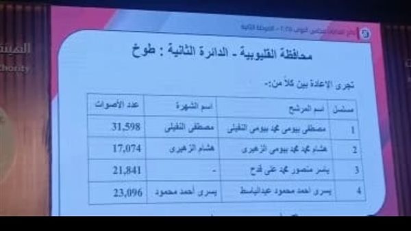 نتائج دائرة طوخ القليوبية