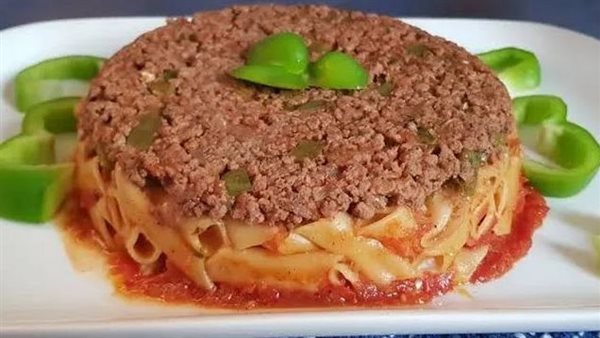 طاجن مكرونة باللحمة