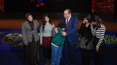 الرئيس السيسي خلال الاحتفال    